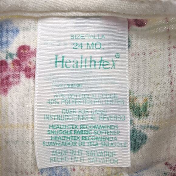 Vintage Healthtex Romper Jumpsuit Baby Girls Size 18m Yellow Waffle Knit - Picture 4 of 4